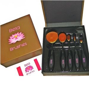 5 piece Bela professional oval Makeup brushes